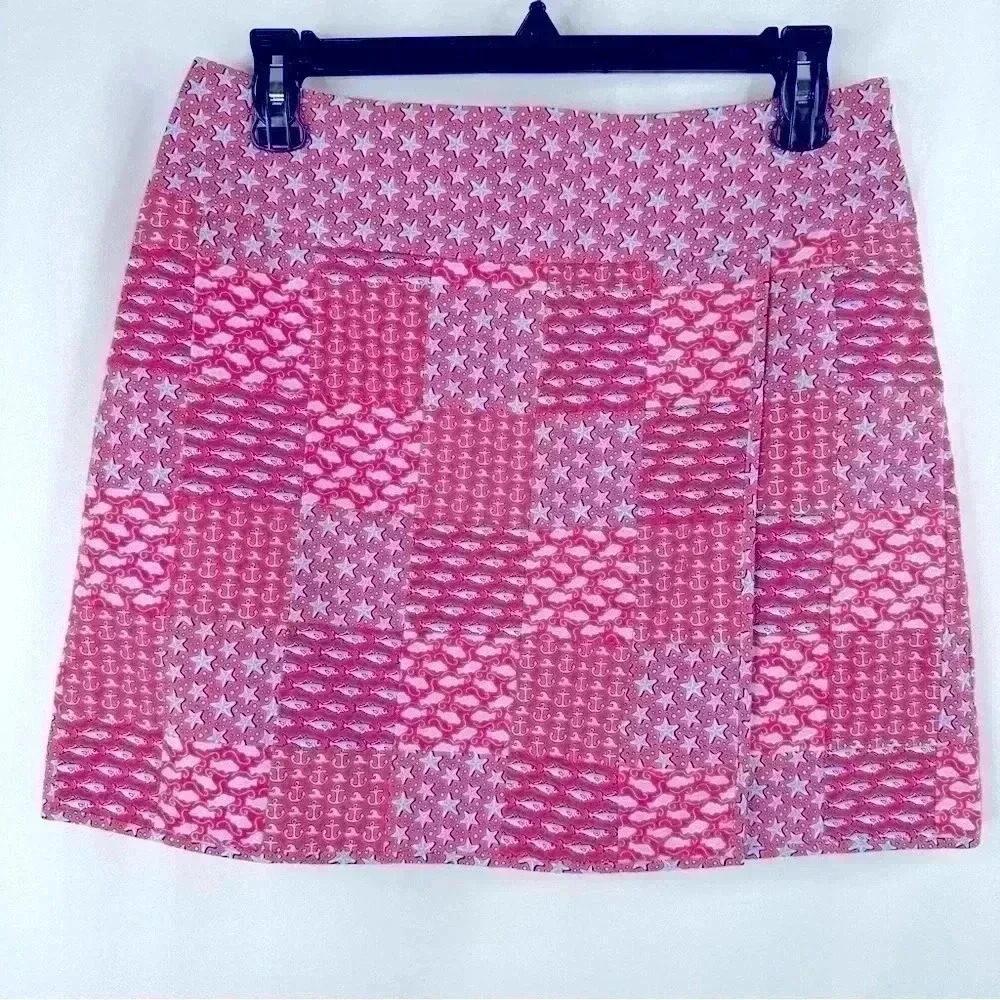 Vineyard Vines Women’s Patchwork Nautical Prints Cotton Mini Skirt Size 4